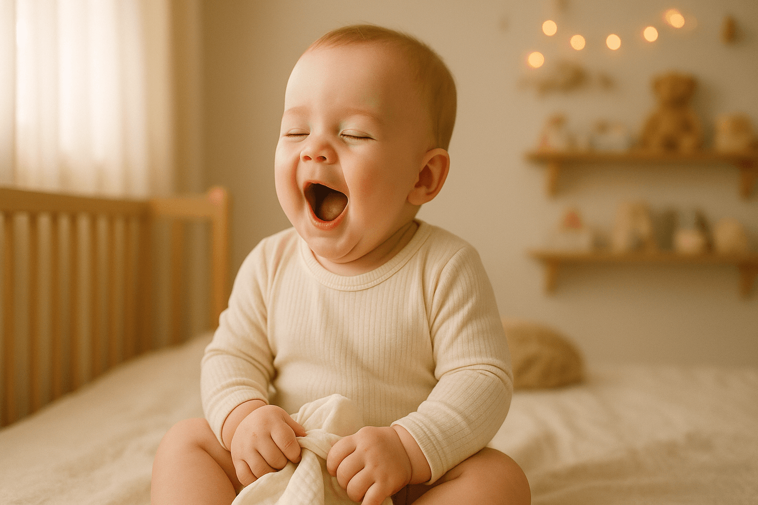 newborn showing sleepy cues before nap